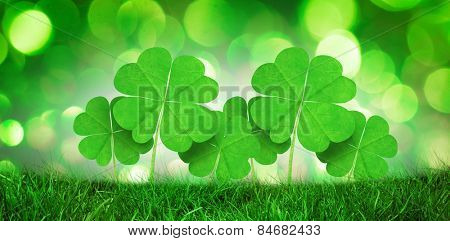 Grass against green glowing background