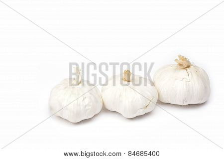 Garlic On A White Background