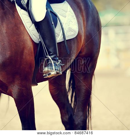 Foot Of The Athlete In A Stirrup