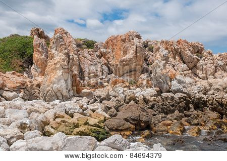 Multi-colored Rocks At The Harbor In Kleinmond