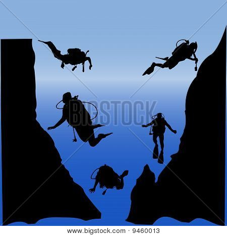 Scuba diving - vettoriale