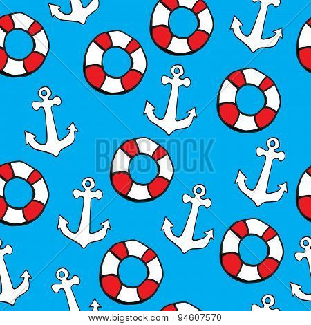 Seamless pattern Sea theme