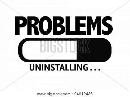 Progress Bar Uninstalling with the text: Problems