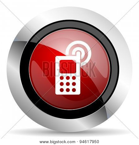phone red glossy web icon original modern design for web and mobile app on white background 