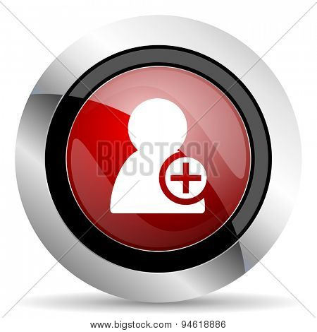 add contact red glossy web icon original modern design for web and mobile app on white background 