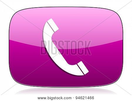phone violet icon telephone sign 