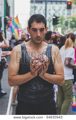 Artist Nicola Mette Performing At Milano Pride 2015
