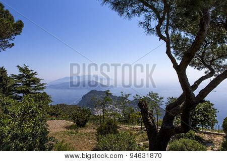 Panorama Of Capri Island From Monte Solaro, In Anacapri