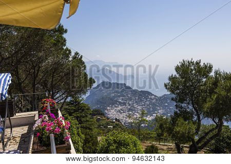 Panorama Of Capri Island From Monte Solaro, In Anacapri