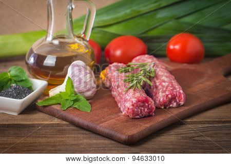 Raw Turkish Traditional Meat Kebab