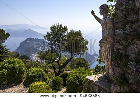 Panorama Of Capri Island From Monte Solaro, In Anacapri