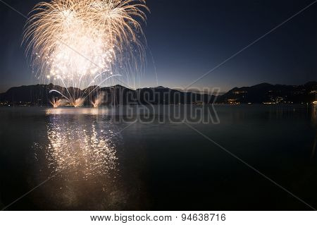 Fireworks On The Lake Maggiore, Luino - Italy