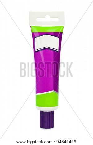 Tube of glue isolated on white background