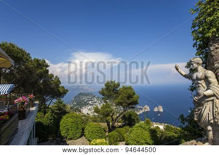 Panorama Of Capri Island From Monte Solaro, In Anacapri