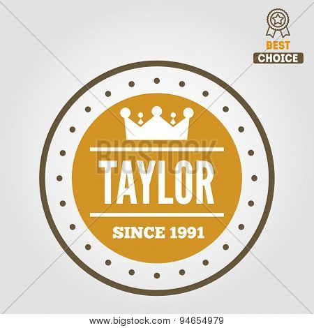 Vintage logo, badge, emblem or logotype elements for taylor