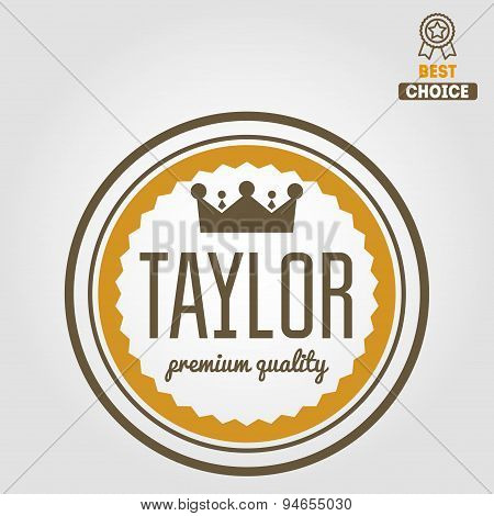 Vintage logo, badge, emblem or logotype elements for taylor