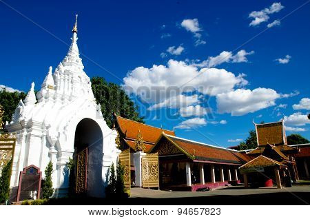 Hariphunchai temple in Lamphun Thailand