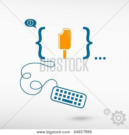 Ice Cream And Flat Design Elements