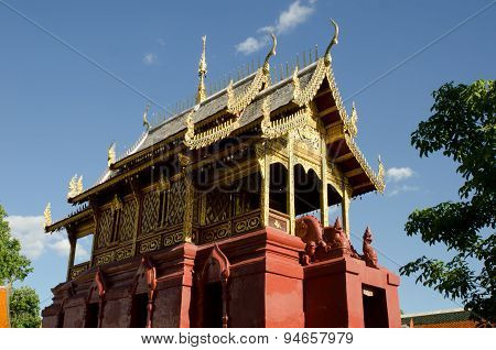 Beautiful Thai Lanna Hariphunchai temple