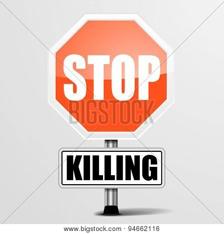 detailed illustration of a red stop Killing sign, eps10 vector