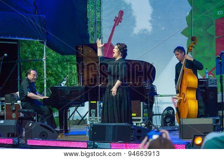 MOSCOW - JUNE 20: Hibla Gerzmava performs at XII International Jazz Festival 