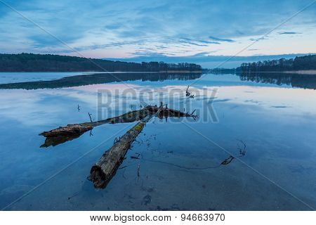 Sunrise Over Beautiful Wild Lake