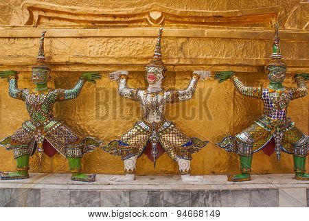 Giant Figure Sculpture In Grand Palace Temple,Thailand.