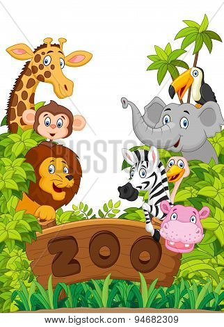 Cartoon collection zoo animals