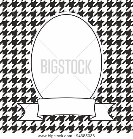 Vector frame on houndstooth black and white background