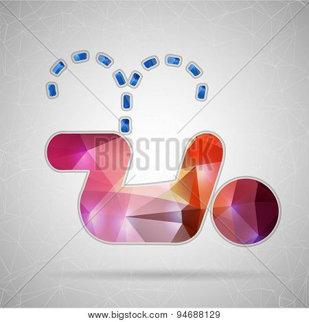 Abstract Creative concept vector icon of pee for Web and Mobile Applications isolated on background.