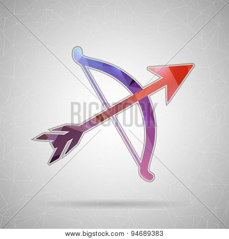 Abstract Creative concept vector icon of bow with arrows for Web and Mobile Applications isolated on