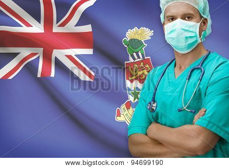 Surgeon With Flag On Background Series - Cayman Islands