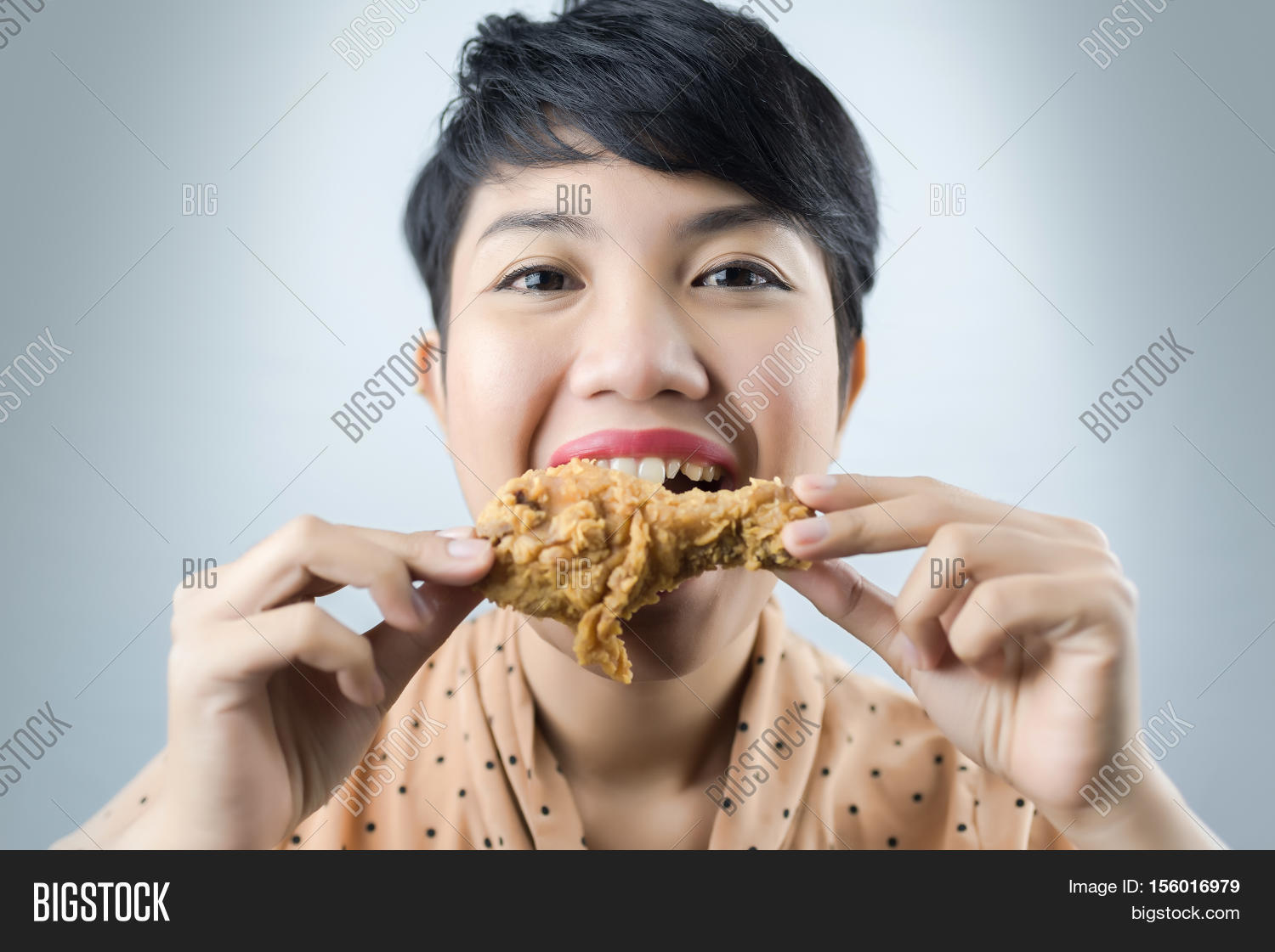 Woman Eat Deep Fried Image & Photo (Free Trial) Bigstock