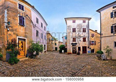 Stone square of Groznjan village region of Istria Croatia