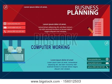 working Business Planning. This design is suitable for a banner or header website
