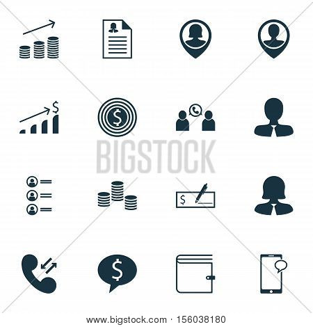 Set Of Human Resources Icons On Wallet, Messaging And Job Applicants Topics. Editable Vector Illustr
