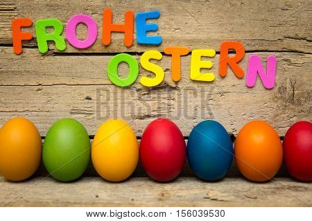 Colorful Easter Eggs With German Text