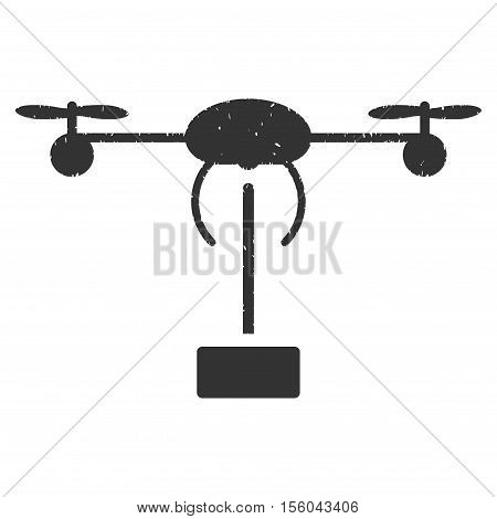 Copter Shipment rubber seal stamp watermark. Icon vector symbol with grunge design and dirty texture. Scratched gray ink sign on a white background.