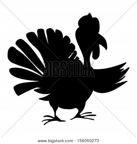 Turkey Silhouette Icon Symbol Design. Vector Illustration Isolated On White Background