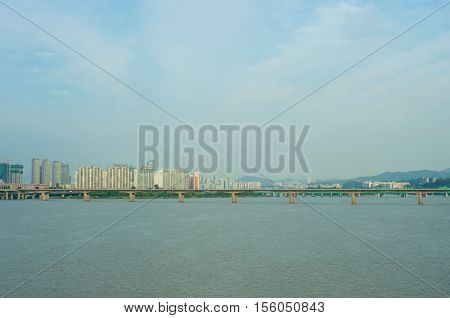Hangang River In Seoul In Summer In Korea