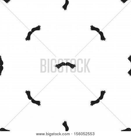 Man's mustache icon in black style isolated on white background. Beard pattern symbol vector illustration.