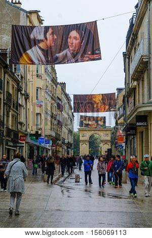Main Street (rue De La Liberte) Scene In Dijon
