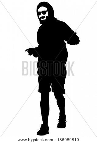 Danser men in rap style on white background