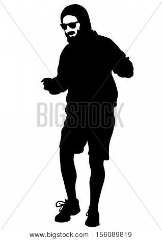 Danser men in rap style on white background