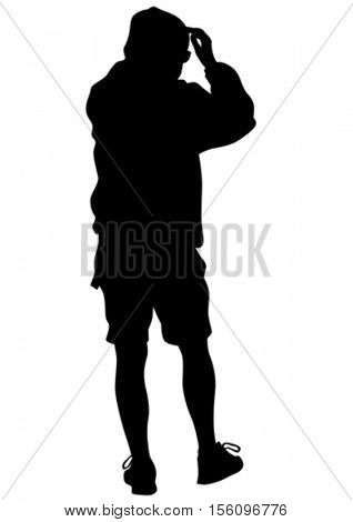 Danser men in rap style on white background