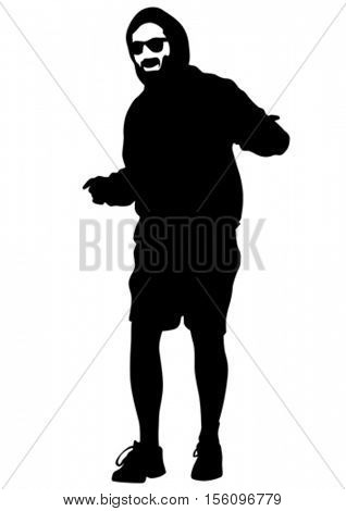 Danser men in rap style on white background