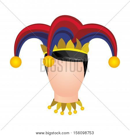 harlequin character icon image vector illustration design