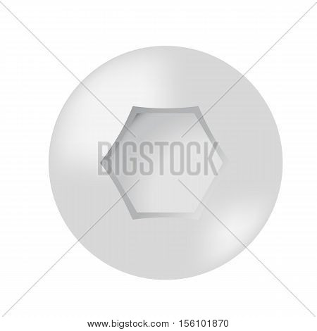 Vector illustration. Cap screws with hexagon convex matt.