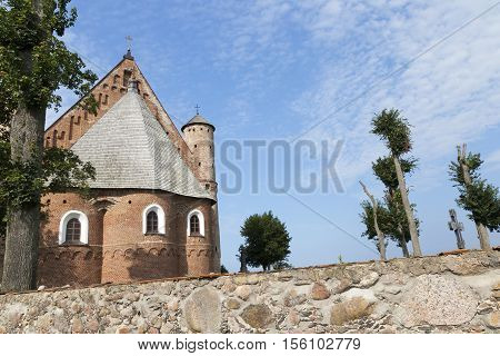 old Orthodox church built as a fortress, is situated in the village Synkovichi, Grodno region Republic of Belarus,