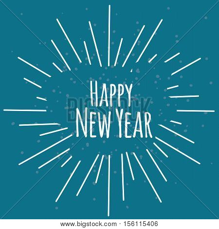 Happy New Year 2017 Greeting Card - Merry Christmas Letter Background Postcard Calligraphy Typography Illustration Vector Stock
